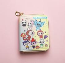 Labubu small wallet girly short Kabibara folding card holder student small multi-document wallet 11*9*2cm