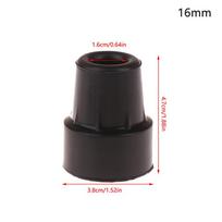 16/19 mm neslystantys guminiai ramentų antgaliai, patvarūs guminiai neslystantys, tvirti lazdelių pakaitalai 16mm juoda