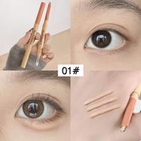 Dual Ended Eyeshadow Highlighter Pencil Double Eyelid Stick With Built In Brush Waterproof Eye Makeup 1 piece pack white