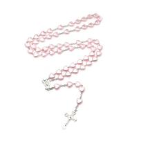 Katalikiški rožiniai širdelės karoliukų rožančiaus karoliai Mergelės Marijos širdies kryželis Religiniai amuletai moterims merginoms Papuošalai Meditacijos dovana 1