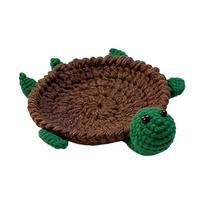 Minkštas megztas nėrimo gyvūnėlio padėkliukas Puikus animacinis puodelio padėkliukas Kasdienis gėrimo puodelio padėkliukas Sea Turtle