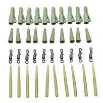 40Pcs Carp Fishing Accessories Set, Anti-Tangle Sleeves, Quick Change Swivels, Safety Clips, Tail Rubber Tubes, Fishing Rig Tackle Accessories 1 Set