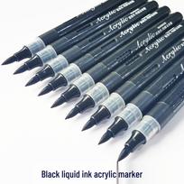 Acrylic Soft Brush Marker Pen for Graffiti - Single Color, Large Capacity gray