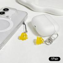 1Pair animacinių filmų šviesus aštuonkojis telefono dirželis Lovely Animal mobiliojo telefono grandinėlė raktų pakabukas fotoaparatas pakabukas automobilio raktų priedai geltona