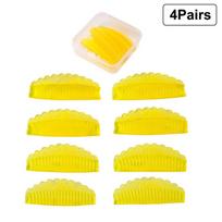 4Pairs Self-Adhesive Eyelash Lifting Kit Silicone Lamination Pad Reusable Lash Perm Rods 3D Eyelash Curler Accessories geltona