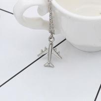 Trendy Metal Unisex Pendant Necklace Chokers Air Plane sidabras