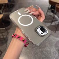 Case for Xiaomi Mi 11 Lite 5G NE 4G Minimal Semi-Transparent Magnetic Casing Raised Electroplated Lens Bezel Anti-Slip Drop Resistant Protective Shell Xiaomi Mi 11 Lite 5G NE