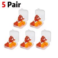 Soft Anti-Noise Ear Plug Waterproof Swimming Silicone Corded Earplugs Anti Lost Reusable Earplug With Rope Hearing Protection 5pcs