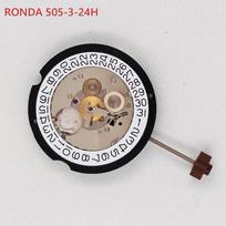Ronda Original 505-3 24H Kvarcinis laikrodžio mechanizmas Kalibras 505 3 rodyklės Kvarcinis mechanizmas su baterija 505-3-24H