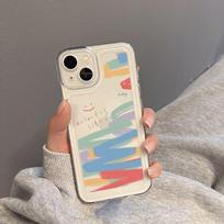 Apple 14 mobile phone case iPhone13promax transparent 12 all-inclusive 11 niche x literary rainbow graffiti xr/xs iPhone 14