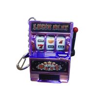 Mini Slot Machine Keychain Toy Small Casino Slot Machine Replica with Spinning Reels and Lever for Collectible or Decorative Use One Size