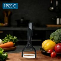 WXCOO Stainless Steel Vegetable Peeler MultiFunction Onion Fruit Slicer Peeler 2-in-1 Kitchen-Specific Peeler Bottle Opener black