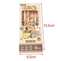 6Pcs Cute Capybara Gel Pen Kawaii Black Ink Pens Set Office Accessories School Supplies Kawaii Pen Aesthetic Stationery