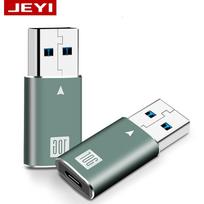 JiaYi USB-A to Type-C OTG Adapter, USB 3.1, Thunderbolt 3, 60W Fast Charging, Multi-Port. USB-C Male to USB-A Female