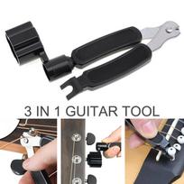 3 IN 1 Daugiafunkcinis juodos gitaros vyniojimo stygos pjovimo kaiščio traukiklis Instrumentų priedai