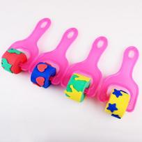 4Pcs/set Children's DIY Painting Tools Sponge Roller Brush Sponge Roller Brush Graffiti Roller Brush 4pcs/set rožinė