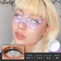 Crazy Lenses Helovino kontaktiniai lęšiai Blind White Cosplay kontaktiniai lęšiai Blackout Kontaktai Anime Priedai kaukė MCY11 beige