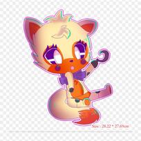 Cute Lolbit Five Nights At Freddy's Sister Location Fnaf World Iron-on Transfers For Clothing Tshirt Bag Heat Transfer Stickers Iron On Patches white
