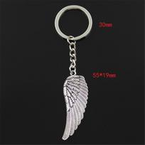 Fashion Angel Wings 55x19mm pakabukas 30mm raktų pakabukas metalinė grandinėlė Vyriška automobilio dovana suvenyrai raktų pakabukas sidabras