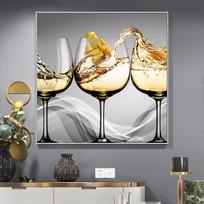 Vyno taurė su auksine valties drobės spaudiniu Tapyba Valgomasis ir virtuvė Šiuolaikinis namų dekoravimas Sienų menas Paveikslėliai Cuadros dekoras 20x20CM NO FRAME deimantas