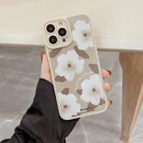 Meno balta gėlė Ins nugarėlė silikoninis minkštas telefono dėklas, skirtas iPhone 11 12 Mini 13 Promax 14 Pro Max 8 7 Plus Xsmax Xr X mielas dėklas for iphone 11PROMAX gray