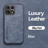 KEYSION prabangus odinis dėklas, skirtas HONOR X8A X8 5G X6 minkštas silikonas + kompiuteris, atsparus smūgiams telefono dangtelis, skirtas Huawei Honor X8 5G X6 X8A for Honor X8A mėlyna