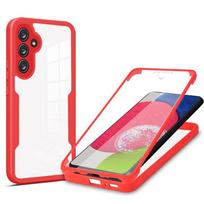 Skaidrus viso korpuso 360 apsauginis dėklas, skirtas Samsung Galaxy S23 Ultra S22 S21 Plus A04s A53 Xiaomi Remid Note 11 iPhone 14 13 12 Pro Max minkštas silikoninis dangtelis For Samsung Galaxy A04s raudona