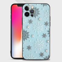 Telefono dėklas skirtas iPhone 13 12 11 Pro Max 13 12 Mini XS XR X 8 7 6s 6 Plus juodas dangtelis silikoninis apvalkalas Nauja karšta Kalėdų snaigė iPhone 13Pro Max