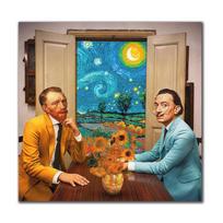 Salvadoro Dali ir Van Gogo drobės paveikslai Plakatai ir spaudiniai Sienų menas Nuotraukos gyvenamajam kambariui Namų sienų apdaila Cuadros 20X20cm Unframed