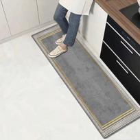 Geometrinis kilimėlis virtuvės grindims, minkštas, sugeriantis, neslystantis plaunamas vonios kilimėlis atminties putplasčio prieškambario kilimėlis Modernus, paprastas 40x60cm 1pcs gray