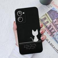 Realme 9 10 Pro+ Plus 5 6 7 8 Pro Case Cover Cute Cat Apsauginis kvadratinis skystas Minkštas silikoninis buferis, skirtas OPPO Realme 2 5i 6i 8i 9i Fundas Coque Realme 2