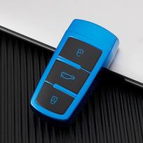 Spalvingas TPU automobilio nuotolinio valdymo pultelio dėklas Apsauginis dangtelis Volkswagen VW CC Passat B6 B7 Passat 3C CC Apsaugos priemonė Raktų pakabukas Be rakto mėlyna