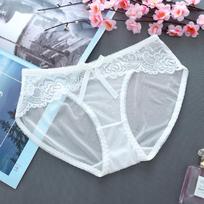 Moteriškos kelnaitės Seksualios besiūlės kelnaitės Permatomos apatinės kelnaitės KL35 one size balta