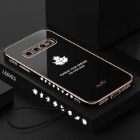 S 10 20fe prabangus klevo lapų dirželio dėklas, skirtas Samsung Galaxy S10 Plus S20 Ultra Fe S21 S22 padengtas silikoniniu dangteliu S10plus Note10 M31 auksas/mėlyna