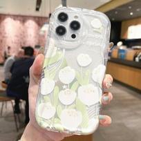Cream Wave Silikoninis Skaidrus Minkštas Dėklas Blizgus mielas Gėlėtas Shell Mobiliojo Telefono Skaidrus Galinis dangtelis iPhone Samsung Xiaomi iPhone 6 balta