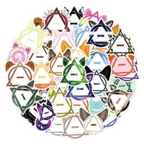 10/50 vnt Therian Symbol lipdukai Fox Therian grafiti lipdukai, skirti pasidaryk pats Bagažo nešiojamiesiems kompiuteriams riedlenčių motociklų dviračių lipdukai 10pcs