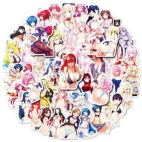 50 vnt Anime mergaičių lipdukai, vandeniui atsparūs mergaičių grafičių lipdukai, skirti „pasidaryk pats“ nešiojamiesiems kompiuteriams, motociklams ir telefonams