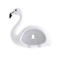 Flamingo formos dantų šepetėlio laikiklis. balta