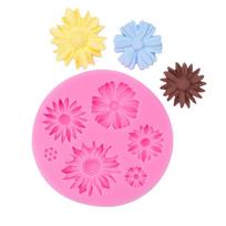 3D Daisy Flower Shape Fondant Mold Silicone Sugarcraft Cake Decorating Mould rožinė