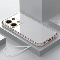 Skirtas Xiaomi Redmi Note 13 dėklui Redmi Note 13 Pro Plus Cover Note 13 PRO + prabangus kvadratinis telefono dėklas, atsparus smūgiams galinis dangtelis Redmi Note 13&Case & Strap sniego baltumo spalva