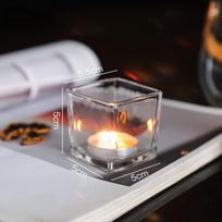 1vnt Creative Square Crystal Glass Žvakidė Aromaterapinis Stiklinis Žvakių laikiklis Arbatinės žvakidės laikiklis Namų dekoras skaidri