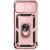 „Xiaomi Redmi 9A“ šarviniam telefono dėklui, fotoaparato objektyvo apsaugai, metaliniam žiediniam stovui, atsparus smūgiams dėklas Redmi 9A rožinio aukso spalvos