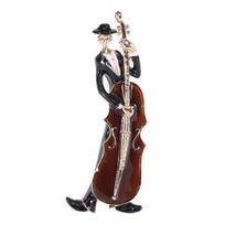 Kūrybingas emalis violončelei muzikanto formos sagė Personažas Smeigtukas Suknelė Paltas skara Atvartas Apranga Ženklas Aksesuarai Papuošalai Dovana ruda