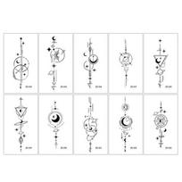 Yousheng 10 vnt. Laikinos tatuiruotės Vandeniui atsparios Geometrinės Realistiškos Ilgai išliekančios dizainai Geometrinės tatuiruotės vyrams ir moterims One Size 10 pcs
