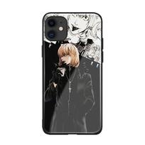 Yagami Misa Mello L Death Note Anime Soft Tpu Glass Phone Case for IPhone SE 6 7 8 Plus X Xr Xs 11 12 13 Mini Pro Max Samsung Other Phone models&Matte silicone