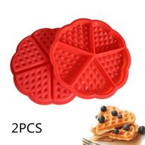 2PCS Waffle Molds Silicone Waffle Maker Pan Heart Shape Muffin Mould Baking Tools Kitchen Accessories