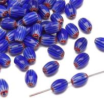 10/42 vnt. Stikliniai karoliukai Laisvi tarpikliai Retro elipsės karoliukai Papuošalų gamybai „pasidaryk pats“ Apyrankė Karoliai 10Pcs karališkos mėlynos spalvos