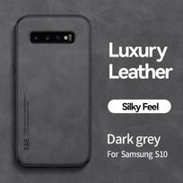 Skirtas Samsung Galaxy S8 S9 S10 Plus dėklui prabangus odinis magnetinis automobilio laikiklis telefono dėklas Samsung S10E Note 8 9 10 galinis dangtelis For Galaxy Note 9 tamsiai pilka spalva