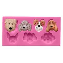Animal Dogs Head Silicone Chocolate Mold Fondant Cake Baking Supplies Sugar Mold Tool Silicone Mold rožinė