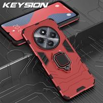 KEYSION Smūgiams atsparus šarvuotas dėklas Xiaomi Redmi 14C telefonui, pagamintas iš minkšto silikono+PC, su žiediniu stovu laikikliu, telefono galinis dangtelis Redmi 14C 4G for Redmi 14C raudona